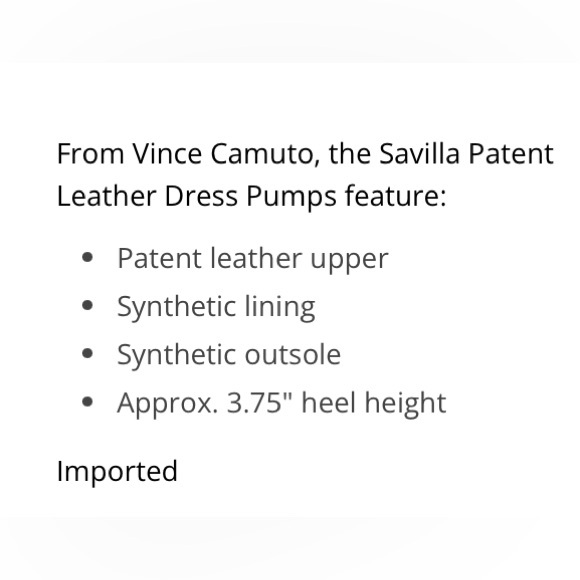 NWT- Vince Camuto ‘Savilla’ Patent Leather Pump w/3.5 Inch Heel - Picture 3 of 11